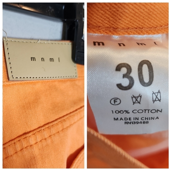 MNML Orange Men's B251 Flare Denim Jeans Men's size 30x32 Button fly - Picture 2 of 16